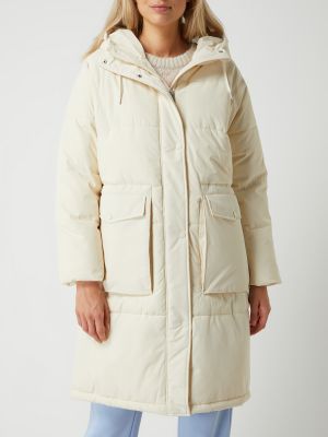 Pikowany płaszcz z kapturem Vero Moda biały