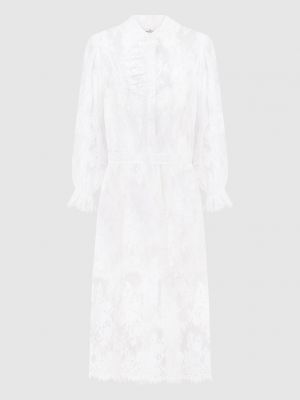 Біла мереживна сукня міді Ermanno Scervino