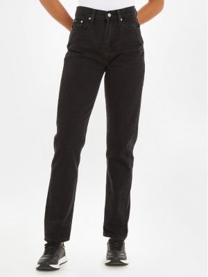 Blugi drepți Calvin Klein Jeans negru