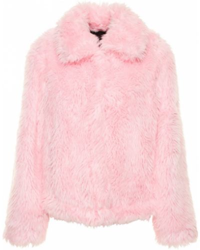 Куртка с мехом из искусственного меха Msgm, розовая