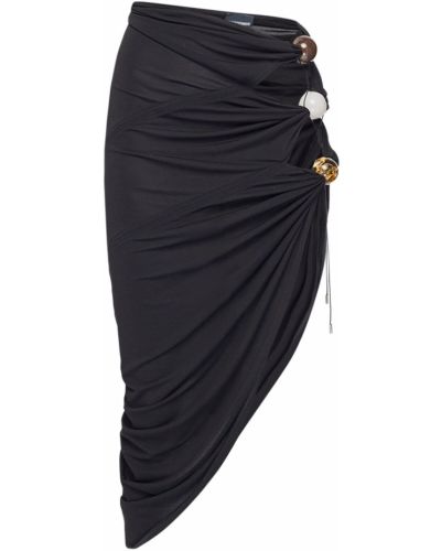 Midi sukňa s korálky Jacquemus čierna