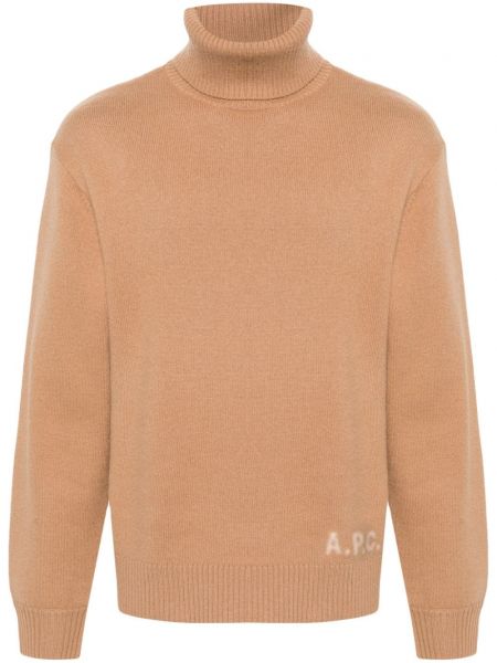 Плетен дълъг пуловер A.p.c. кафяво