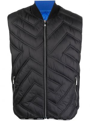 Prošívaná vesta na zip Versace černá