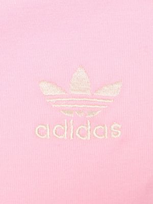 Tričko s výstřihem do v Adidas Originals růžové