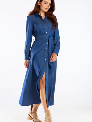 Nööpidega kleit Awama sinine