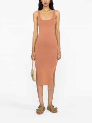 Pletené midi šaty Calvin Klein oranžové