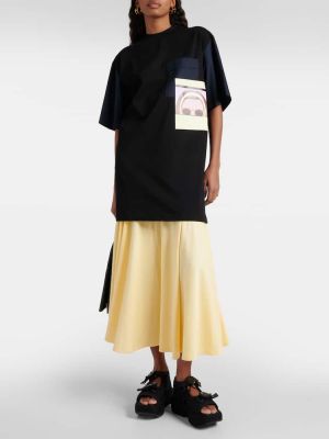 Mini robe en coton à imprimé Plan C noir