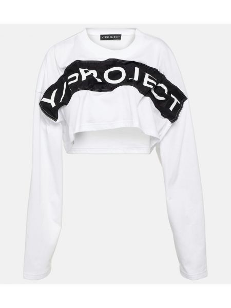 Crop top de algodón de tela jersey Y/project blanco