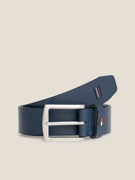 Cinturón de cuero Tommy Hilfiger azul