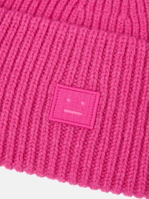 Berretto di lana Acne Studios rosa