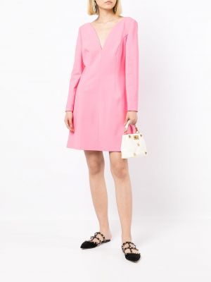 Vlněné šaty Carolina Herrera růžové
