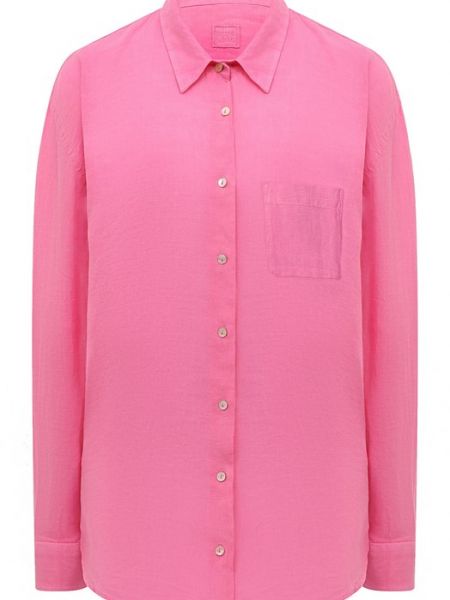 Льняная рубашка 120% Lino розовая