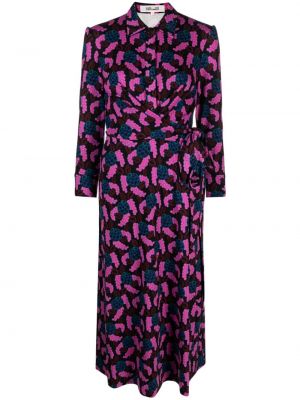 Φόρεμα σε στυλ πουκάμισο Dvf Diane Von Furstenberg ροζ