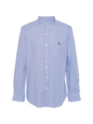 Koszula z długim rękawem w paski Ralph Lauren niebieska