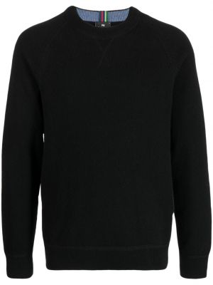 Sweter z wełny merino w paski Ps Paul Smith czarny
