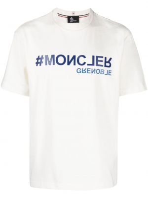 Bavlněné tričko Moncler Grenoble bílé