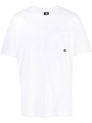 Bavlněné tričko New Balance bílé