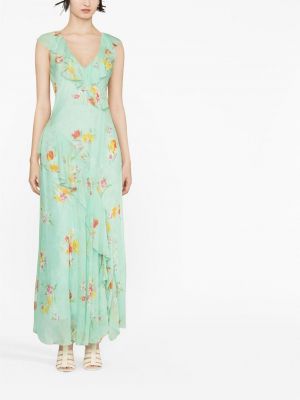 Květinové koktejlové šaty s potiskem s volány Polo Ralph Lauren