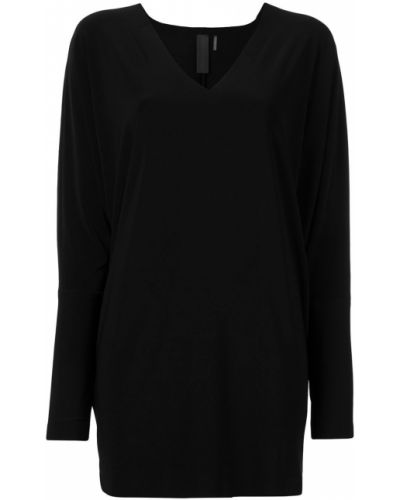Pletený svetr s výstřihem do v s dlouhými rukávy Norma Kamali - černá