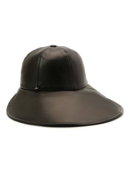 Кожаная шляпа Giorgio Armani черная
