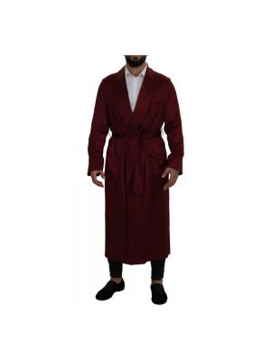 Jedwabny płaszcz Dolce And Gabbana bordowy