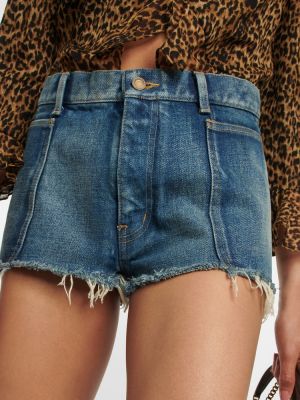 Shorts en jean taille basse Saint Laurent bleu