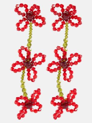Boucles d'oreilles à fleurs à boucle en cristal Simone Rocha