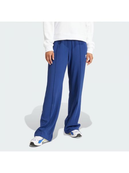 Spodnie sportowe z krepy Adidas niebieskie