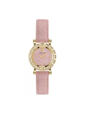 Zegarek skórzany Versace różowy