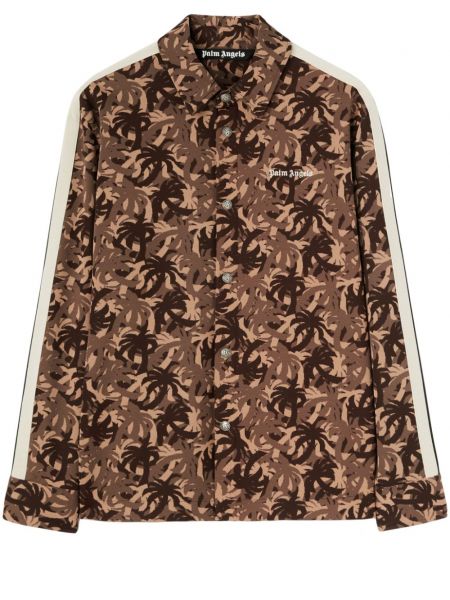 Langes hemd mit camouflage-print Palm Angels braun