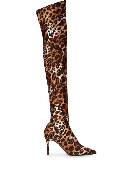 Gumijasti škornji z leopardjim vzorcem Giuseppe Zanotti rjava
