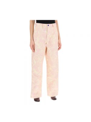 Pantalones de flores con estampado Burberry rosa