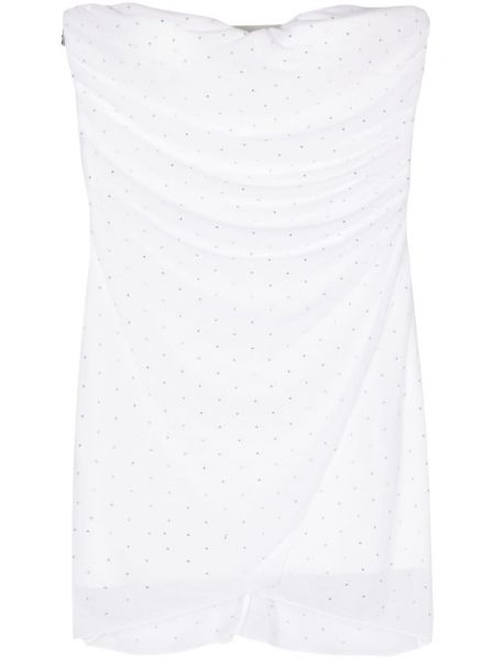 Mini haljina od tila s draperijom Rotate Birger Christensen bijela