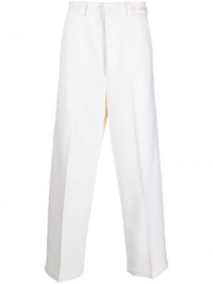 Relaxed вълнени панталон Ami Paris бяло