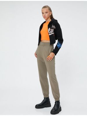 Teplákové nohavice s vysokým pásom s vreckami Koton