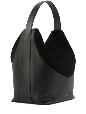 Kožená nákupná taška Neous čierna