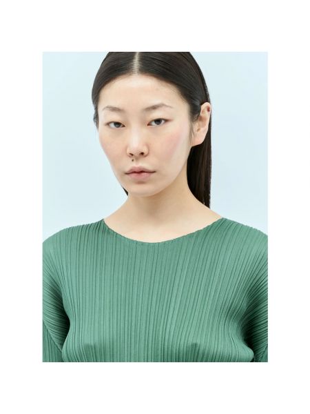 Sweter plisowany Issey Miyake zielony