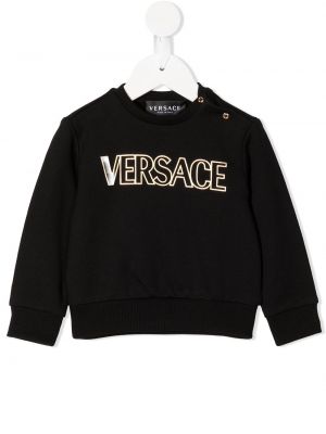 Trykt fleece lang genser for jenter Versace Kids svart