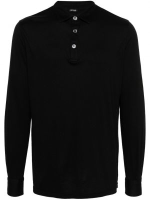 Polo krekls džersija Kiton melns