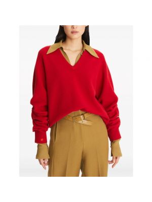 Jersey de lana de tela jersey Tory Burch rojo