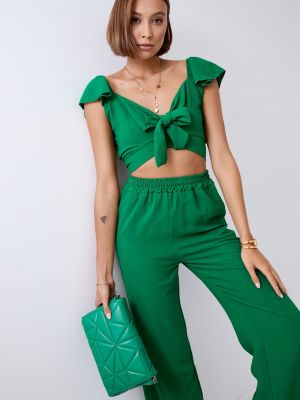 Relaxed fit crop top Fasardi zelena