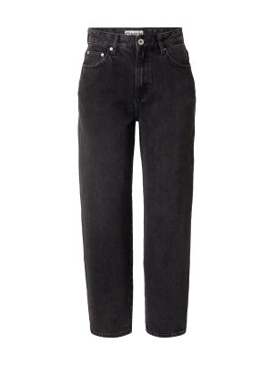 Bavlnené džínsy s rovným strihom s vysokým pásom na zips Only - čierna