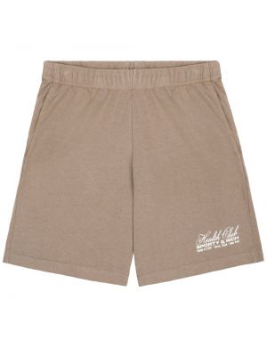 Shorts aus baumwoll mit print Sporty & Rich braun