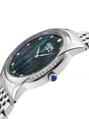 Женские часы Airolo швейцарские кварцевые серебристого цвета из нержавеющей стали 36 мм Gevril, серебро