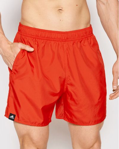 Pantaloni scurți cu dungi Adidas roșu