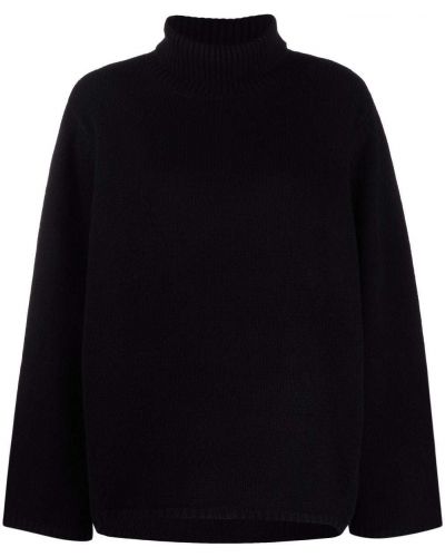 Jersey de cuello vuelto de tela jersey oversized Totême negro