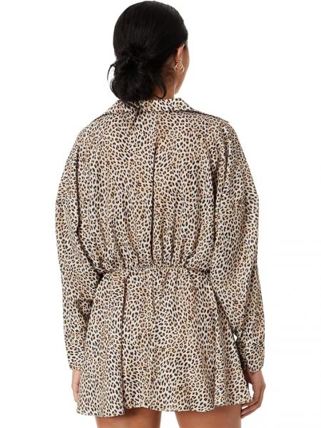 Леопардовое платье мини оверсайз Norma Kamali