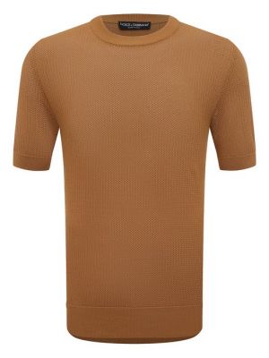 Хлопковый свитер Dolce & Gabbana коричневый