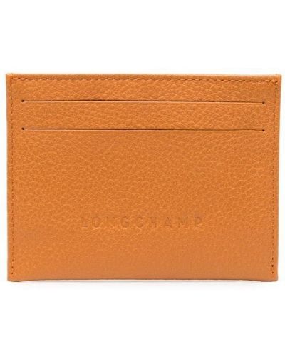 Lær lommebok Longchamp oransje