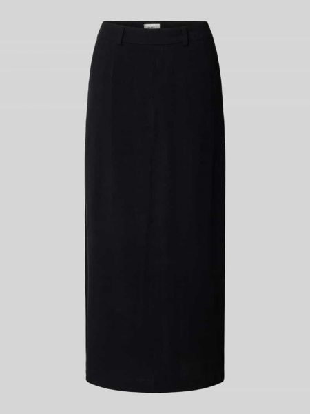 Spódnica midi z wiskozy w jednolitym kolorze Object czarna